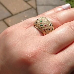 14k gold resin "gemstone" cocktail ring